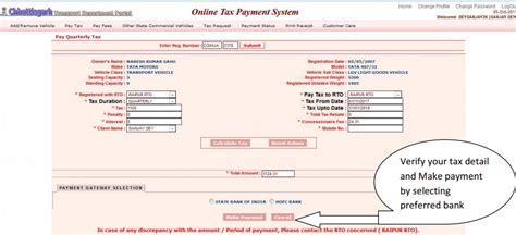 road tax list in Chhattisgarh